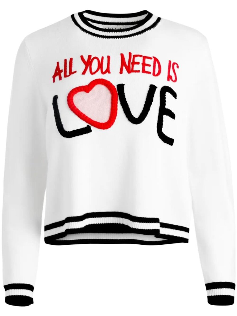 Alice + Olivia x the Beatles Rorie Jumper All You Need Is Love Wool Sweater S